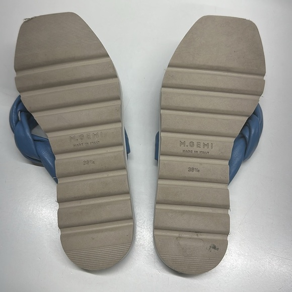 M Gemi The Torcere Sandals Flip Flop Shoes Nappa Leather Twisted Strap Blue 6.5 - Picture 6 of 9